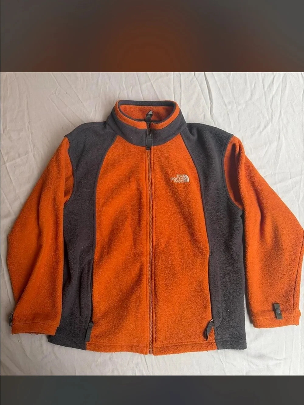 The North Face Orange & Gray Full-Zip Fleece Jacket